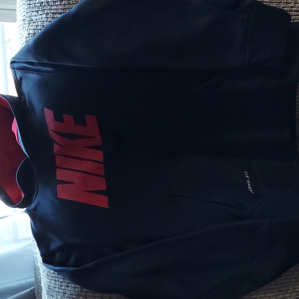Nike hoodie black with red size medium